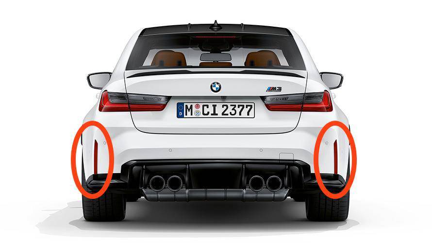 BMW M3 G80 G81 & M4 G82 G83 Gloss Black Honeycomb Rear Reflector Delete by Acexxon (2021+) - AUTOID® - Reflector Inserts & Overlays - Acexxon Motorsports