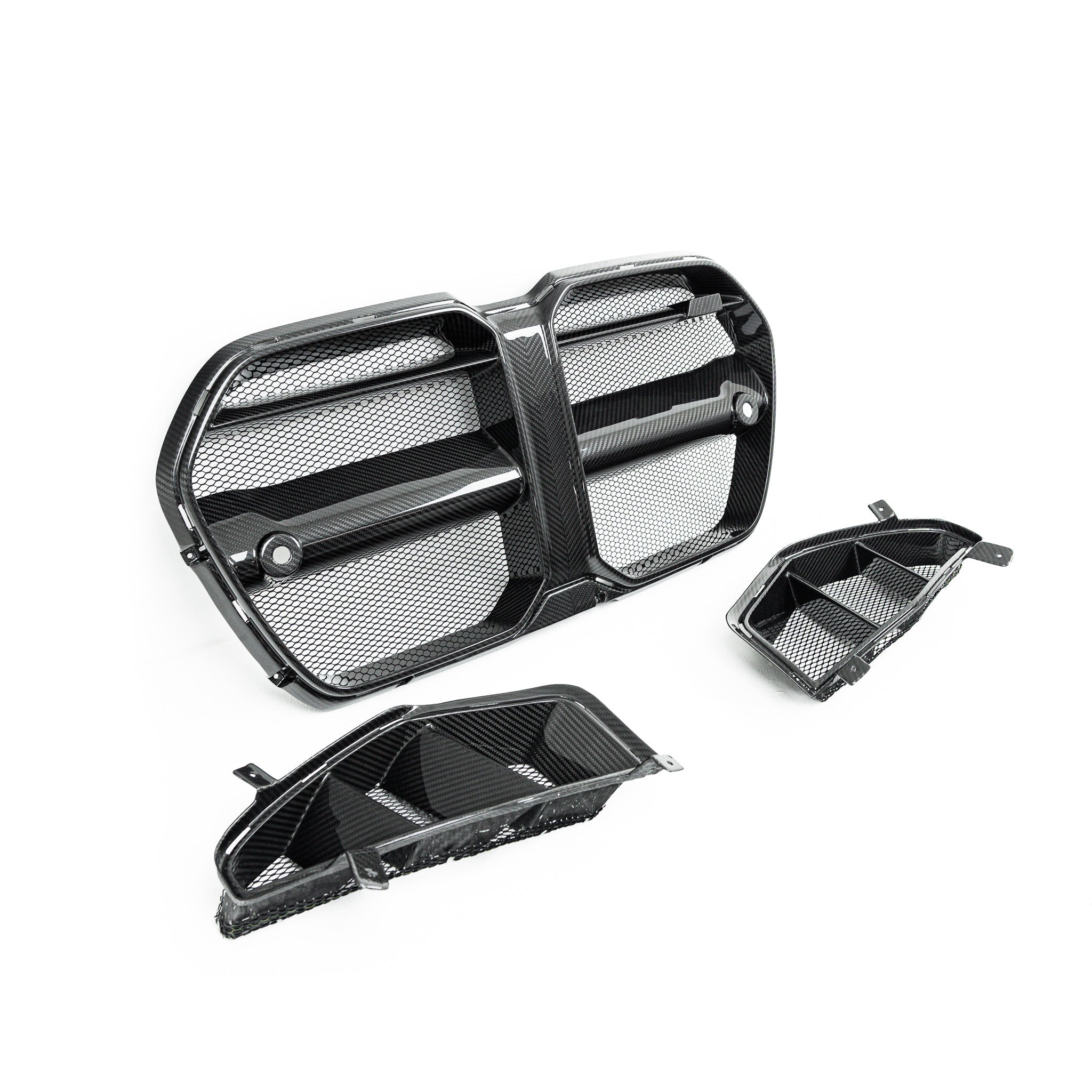 BMW M3 G80 G81 & M4 G82 G83 Pre - Preg Carbon Fibre Front Grilles & Front Ducts Set by Adro (2021+) - AUTOID - Front Grille - Adro