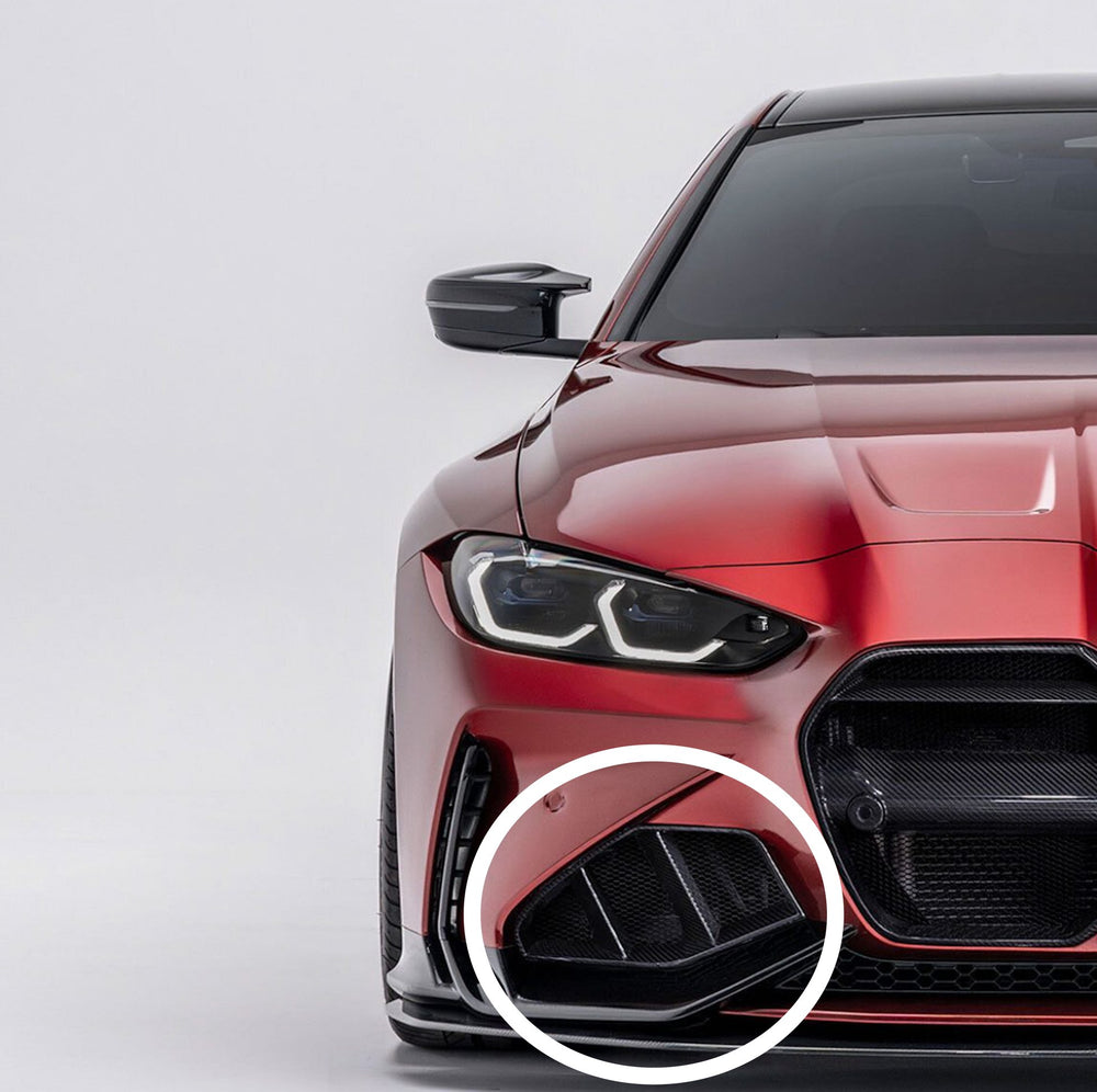 BMW M3 G80 G81 & M4 G82 G83 Pre - Preg Carbon Fibre Front Grilles & Front Ducts Set by Adro (2021+) - AUTOID - Front Grille - Adro