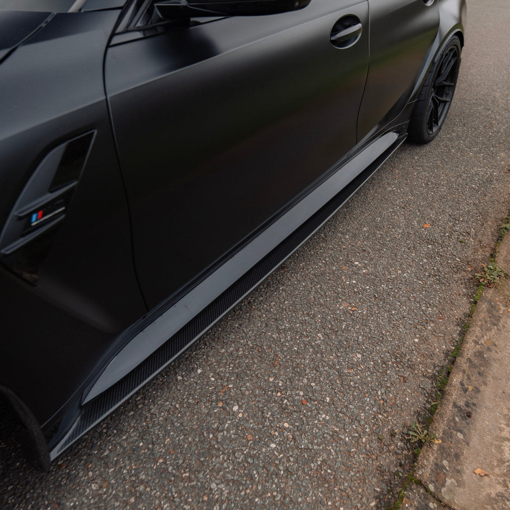 BMW M3 G80 G81 Pre-Preg Carbon Fibre PR-1 Side Skirts by TREVORA (2020+) - AUTOID® - Side Skirts & Winglets - TREVORA