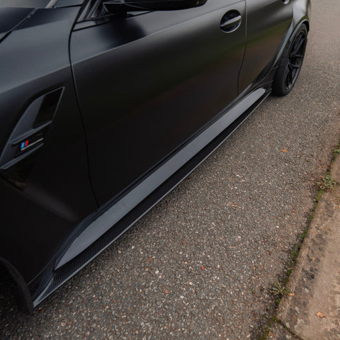 BMW M3 G80 G81 Pre-Preg Carbon Fibre PR-1 Side Skirts by TREVORA (2020+) - AUTOID® - Side Skirts & Winglets - TREVORA