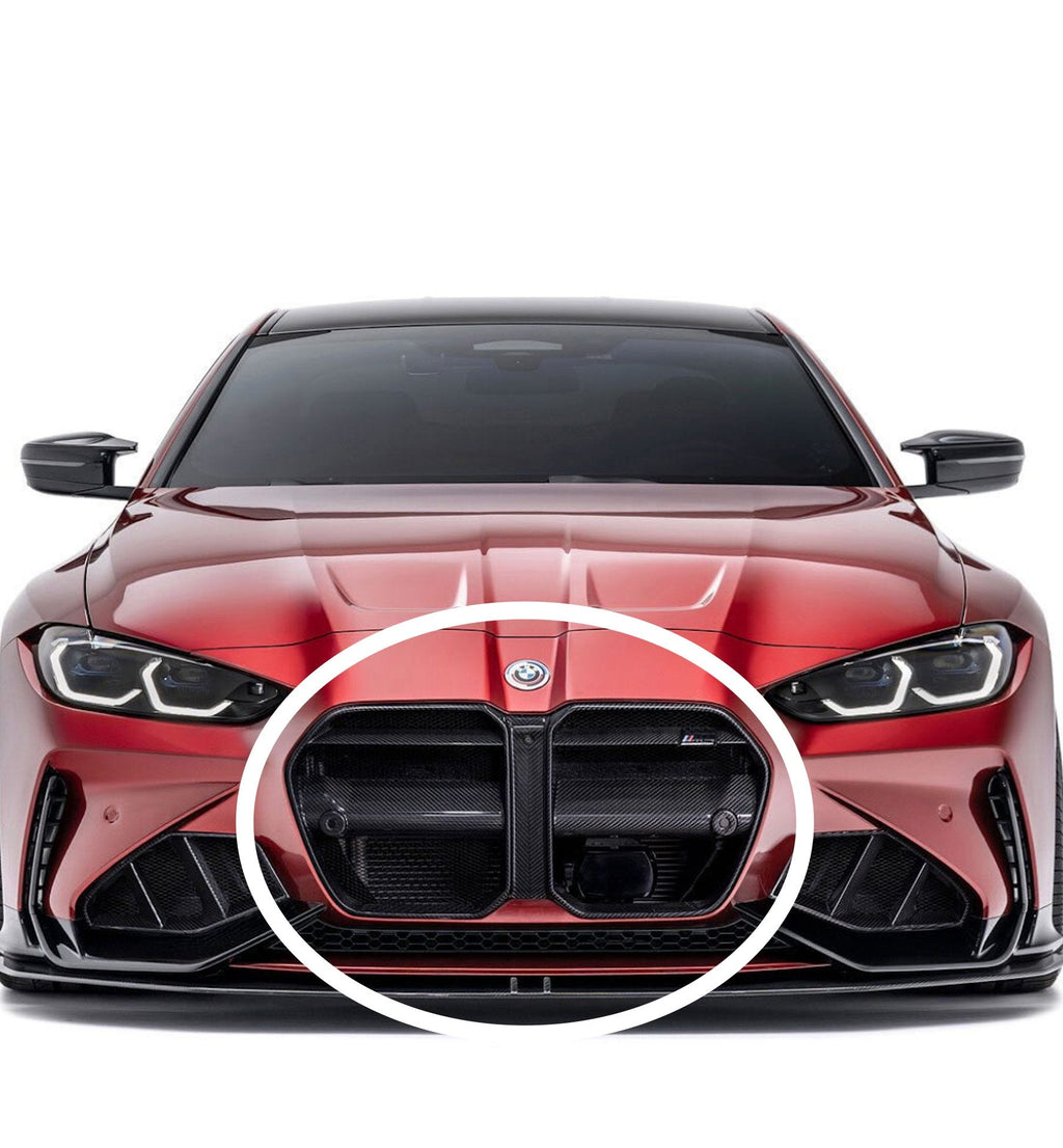 BMW M3 G80 & M4 G82 Carbon Fibre Grilles & Ducts for V1 Bumper by Adro (2021+) - AUTOID® - Front Grille - Adro