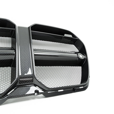 BMW M3 G80 & M4 G82 Carbon Fibre Grilles & Ducts for V1 Bumper by Adro (2021+) - AUTOID® - Front Grille - Adro