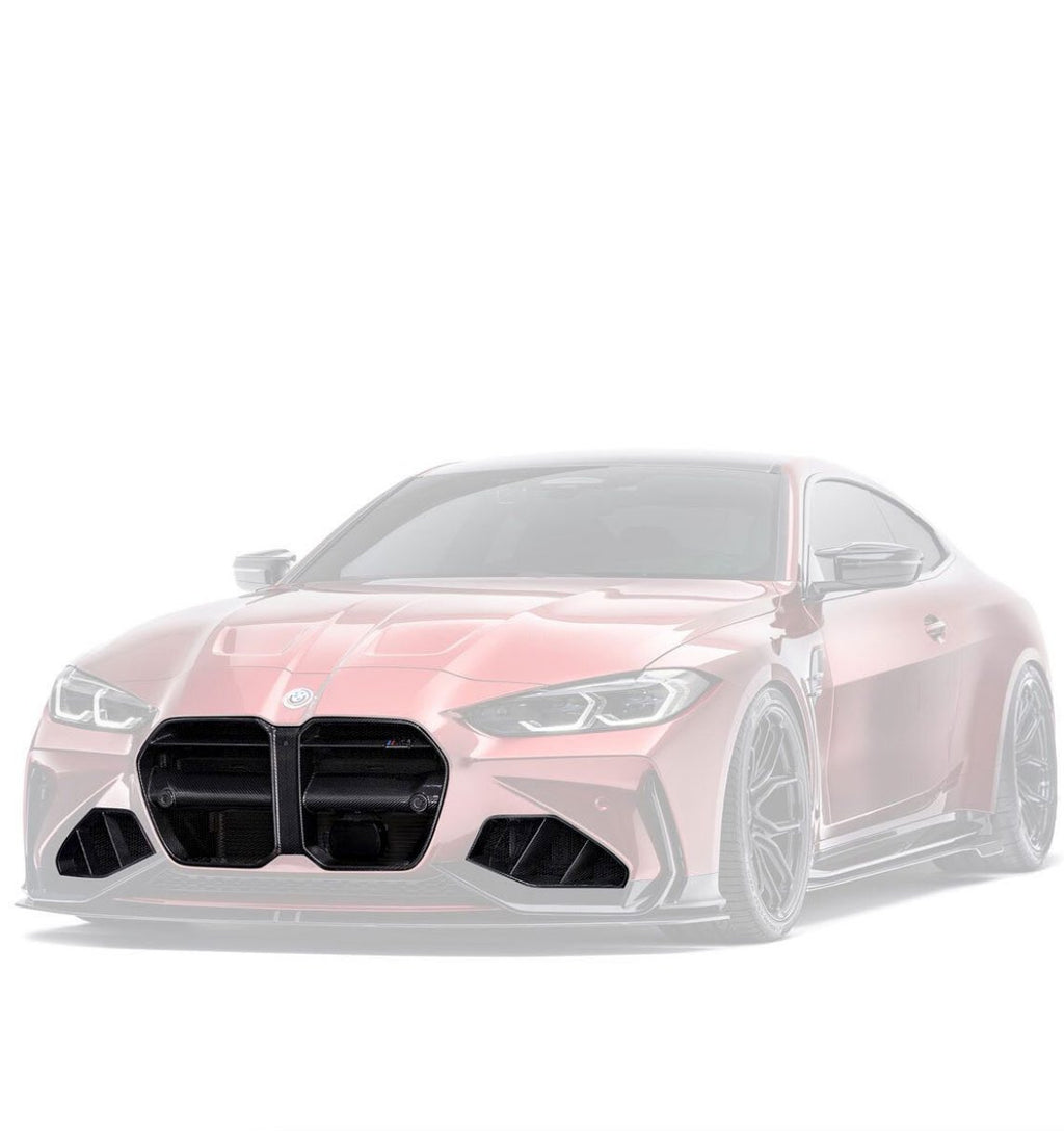 BMW M3 G80 & M4 G82 Carbon Fibre Grilles & Ducts for V1 Bumper by Adro (2021+) - AUTOID® - Front Grille - Adro