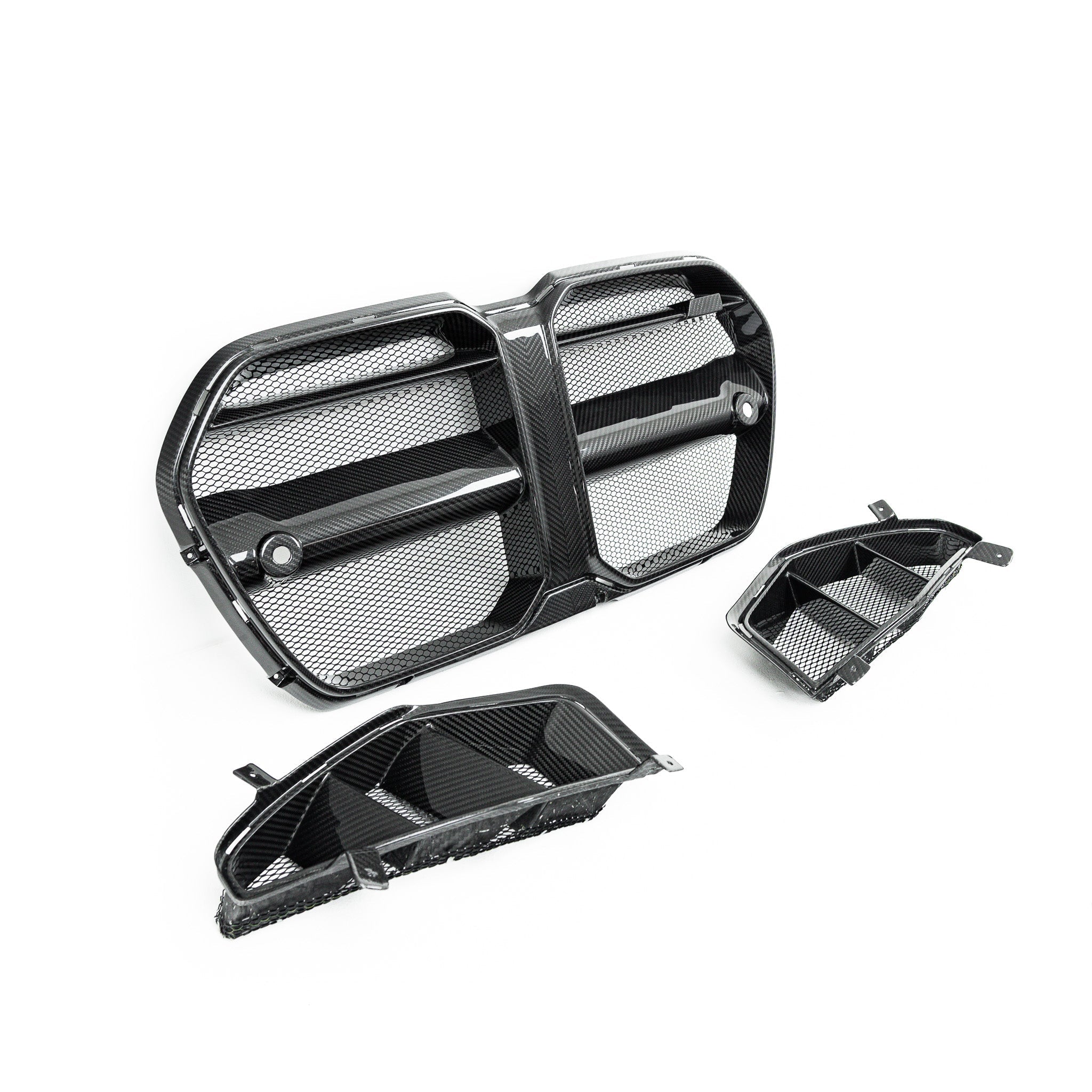 BMW M3 G80 & M4 G82 Carbon Fibre Grilles & Ducts for V1 Bumper by Adro (2021+) - AUTOID® - Front Grille - Adro
