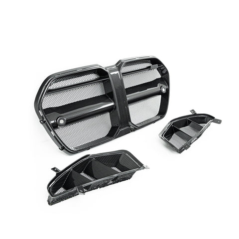 BMW M3 G80 & M4 G82 Carbon Fibre Grilles & Ducts for V1 Bumper by Adro (2021+) - AUTOID® - Front Grille - Adro
