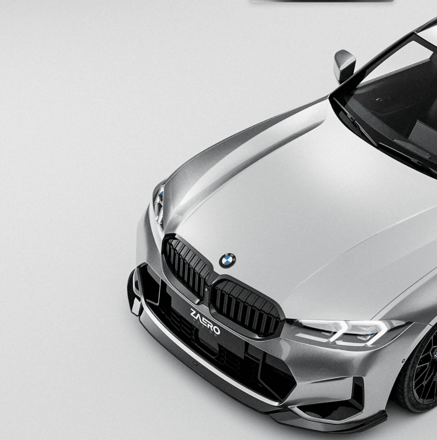 BMW M340i, 330i & 320i G20 G21 LCI EVO-1 Gloss Black Front Splitter by ZAERO (2022+) - AUTOID® - Front Lips & Splitters - Zaero Design