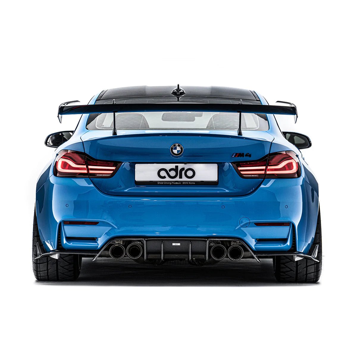 BMW M4 F82 Pre - Preg Carbon Fibre AT - R Swan Neck GT Rear Wing by Adro (2014 - 2020) - AUTOID - Rear Wings - Adro