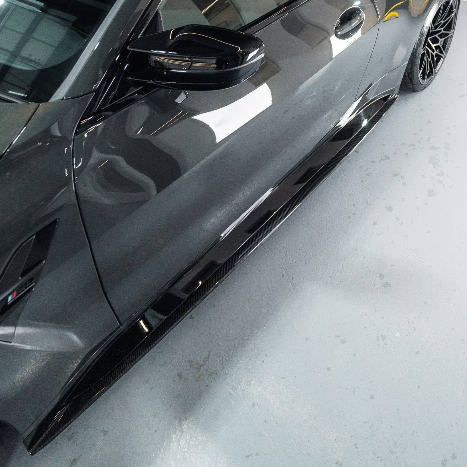 BMW M4 G82 G83 Pre-Preg Carbon Fibre PR-1 Side Skirts by TREVORA (2020+) - AUTOID® - Side Skirts & Winglets - TREVORA