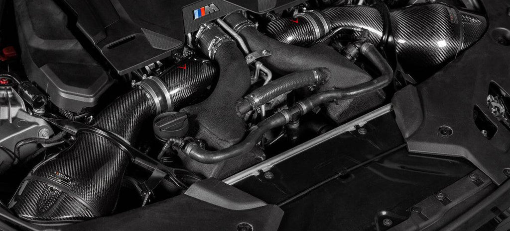 BMW M5 F90 & M8 F91 F92 F93 V2 Eventuri Carbon Fibre Turbo Inlets (2017+) - AUTOID® - Air Intakes - Eventuri