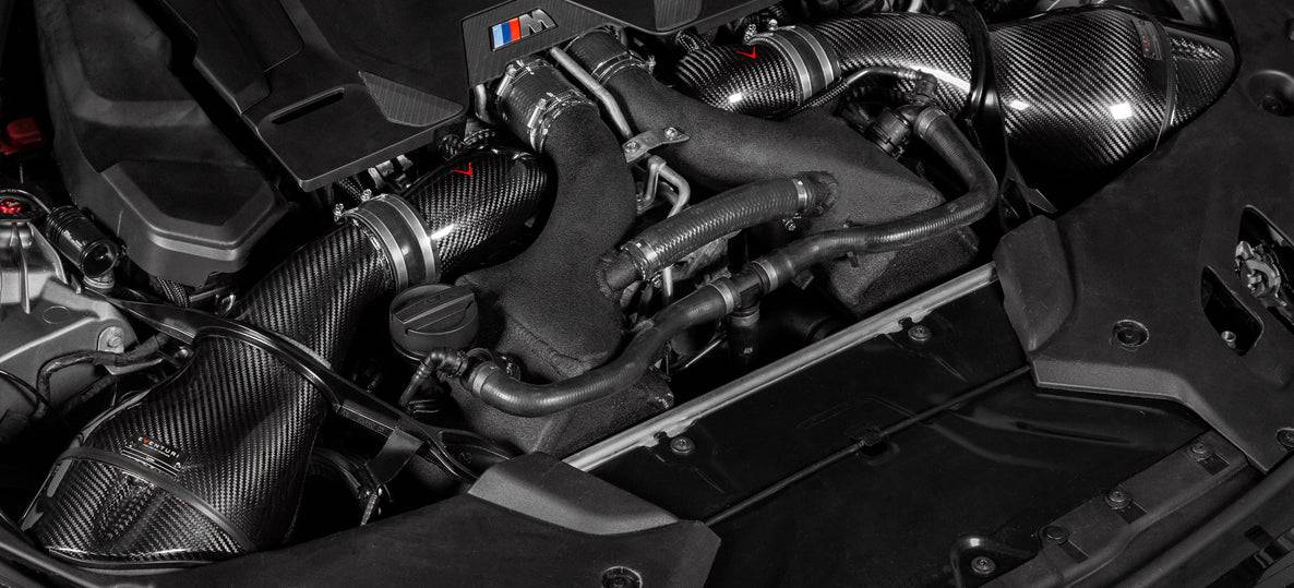 BMW M5 F90 & M8 F91 F92 F93 V2 Eventuri Carbon Fibre Turbo Inlets (2017+) - AUTOID® - Air Intakes - Eventuri