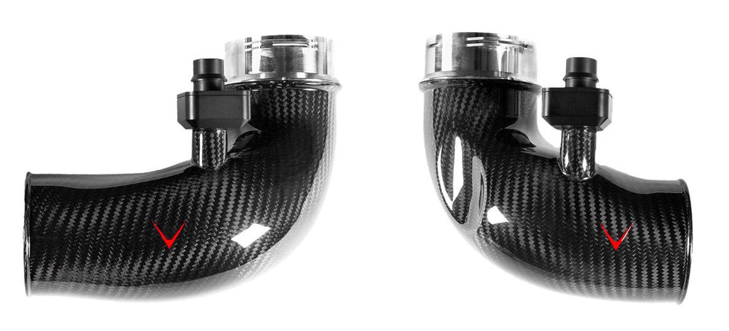 BMW M5 F90 & M8 F91 F92 F93 V2 Eventuri Carbon Fibre Turbo Inlets (2017+) - AUTOID® - Air Intakes - Eventuri