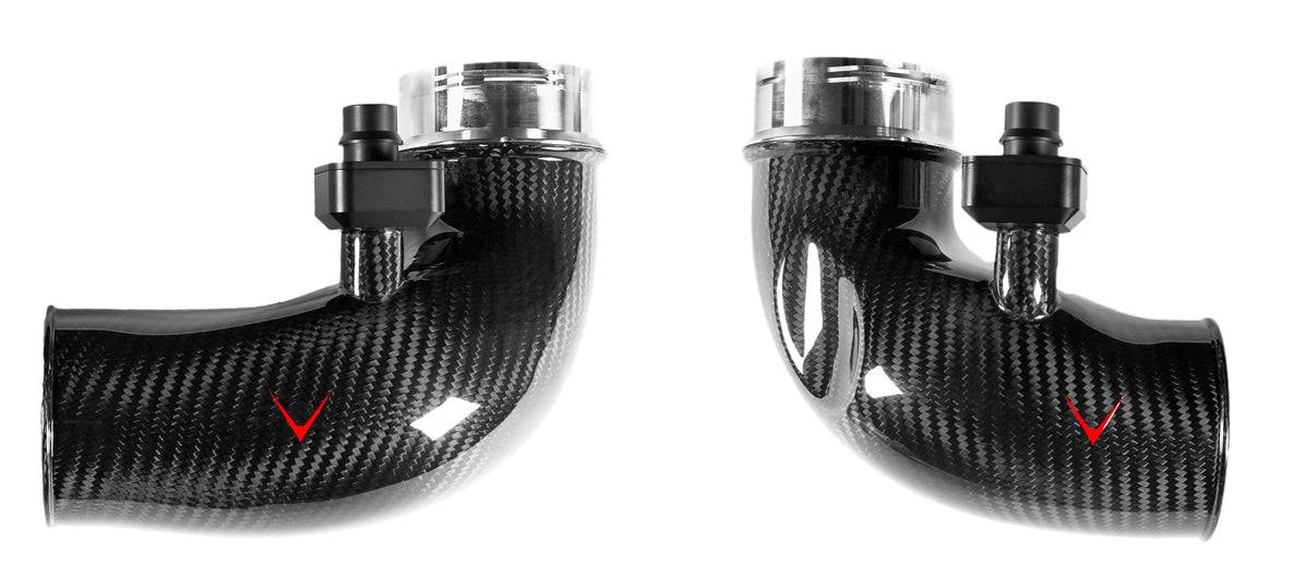 BMW M5 F90 & M8 F91 F92 F93 V2 Eventuri Carbon Fibre Turbo Inlets (2017+) - AUTOID® - Air Intakes - Eventuri