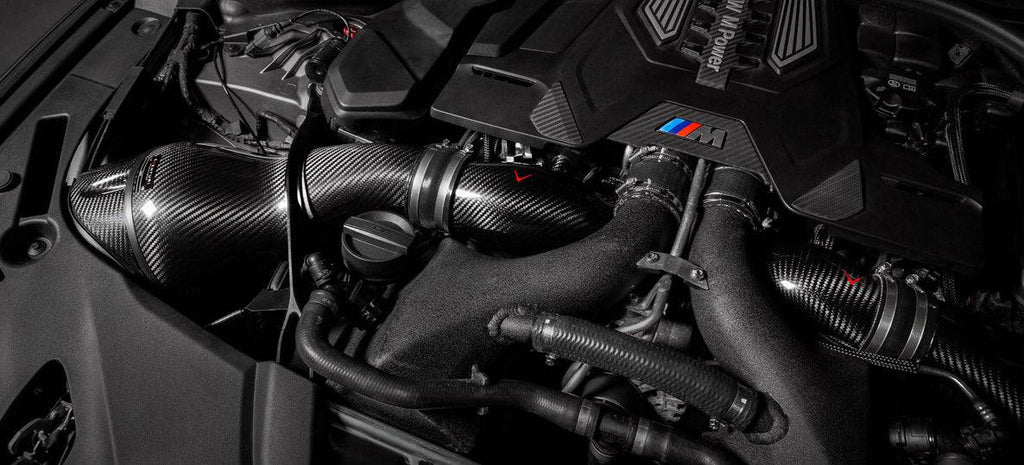 BMW M5 F90 & M8 F91 F92 F93 V2 Eventuri Carbon Fibre Turbo Inlets (2017+) - AUTOID® - Air Intakes - Eventuri