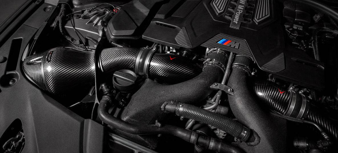 BMW M5 F90 & M8 F91 F92 F93 V2 Eventuri Carbon Fibre Turbo Inlets (2017+) - AUTOID® - Air Intakes - Eventuri