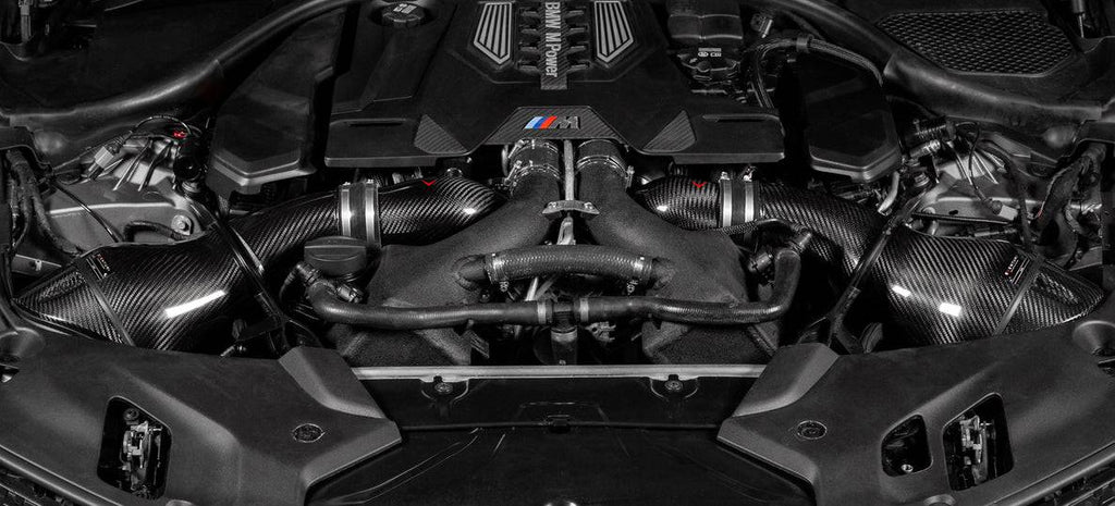 BMW M5 F90 & M8 F91 F92 F93 V2 Eventuri Carbon Fibre Turbo Inlets (2017+) - AUTOID® - Air Intakes - Eventuri