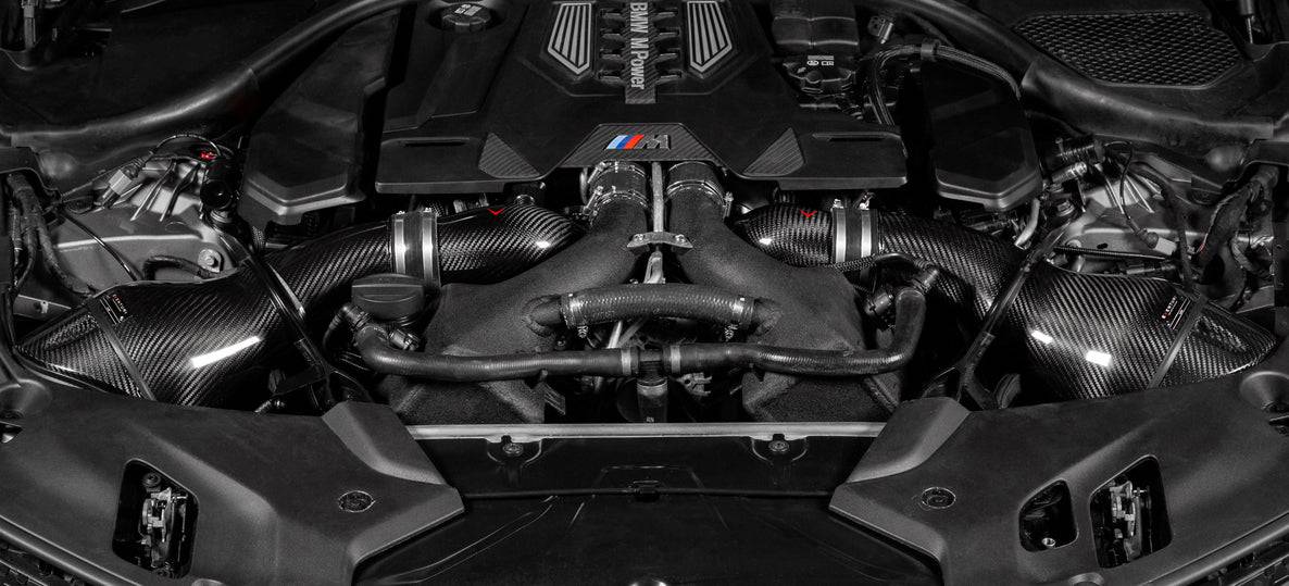 BMW M5 F90 & M8 F91 F92 F93 V2 Eventuri Carbon Fibre Turbo Inlets (2017+) - AUTOID® - Air Intakes - Eventuri