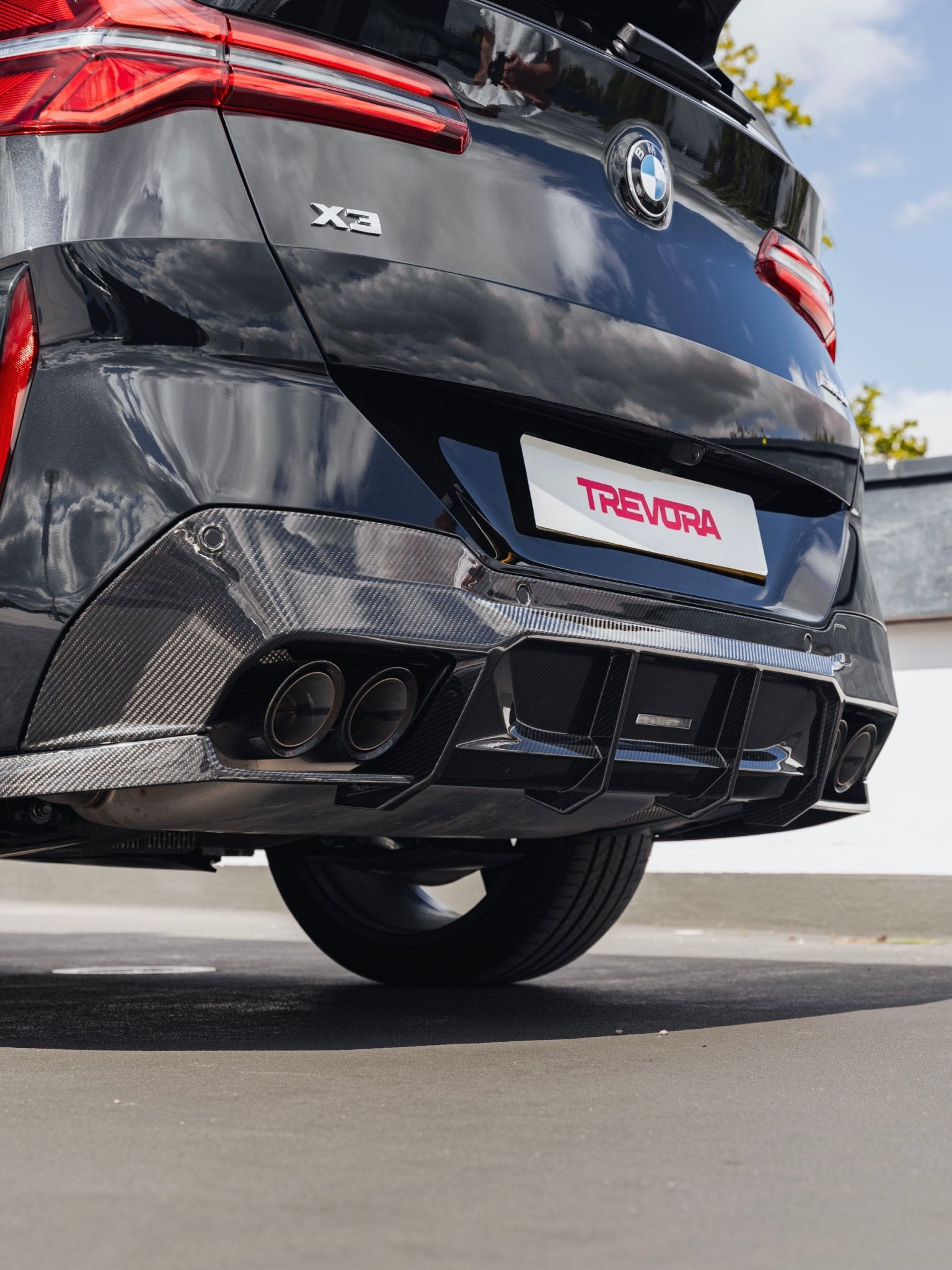 BMW X3 M50 G45 Pre-preg Carbon Fibre PR-1 Rear Diffuser by TREVORA (2025+) - AUTOID® - Rear Diffusers - TREVORA