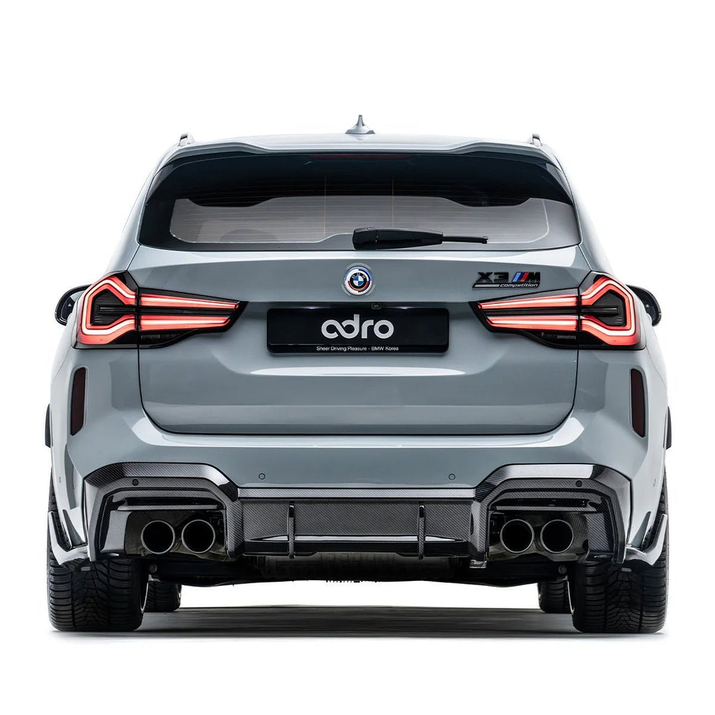 BMW X3M LCI F97 Pre-Preg Carbon Fibre Rear Diffuser by Adro (2022+) - AUTOID® - Rear Diffusers - Adro