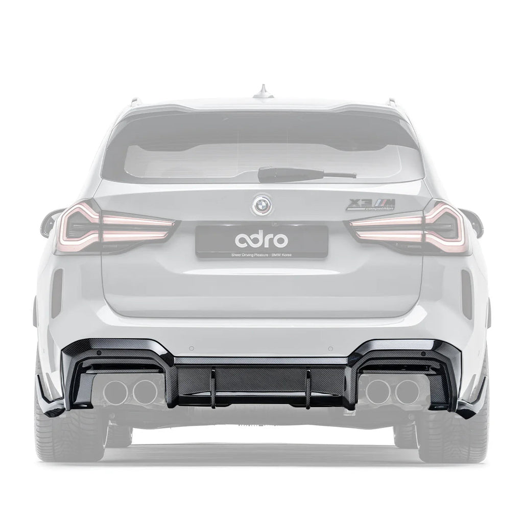 BMW X3M LCI F97 Pre-Preg Carbon Fibre Rear Diffuser by Adro (2022+) - AUTOID® - Rear Diffusers - Adro