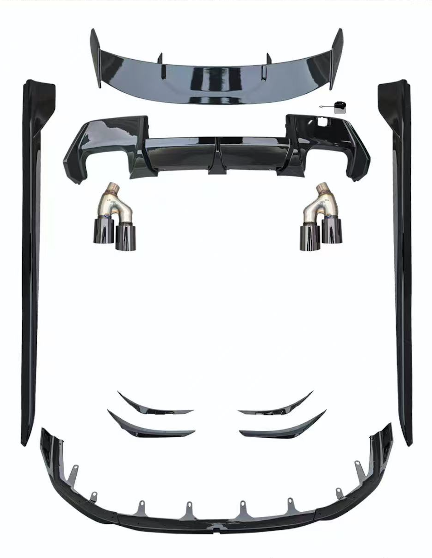 Kit de carrocería BMW Serie 1 M135 F70 negro brillante