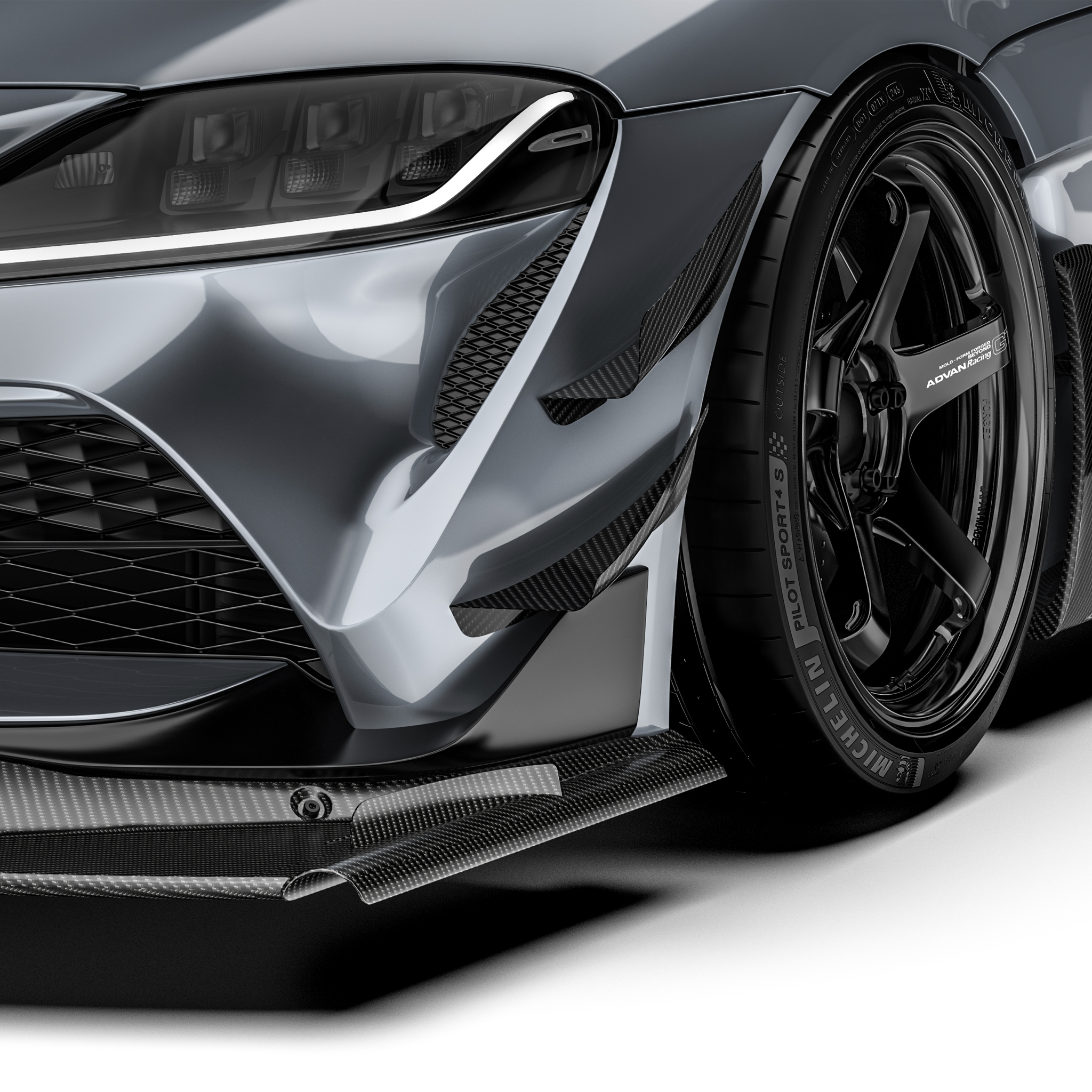 Toyota GR Supra ARD Prepreg Canards (Stock Bumper) by Adro - AUTOID® - Canards & Winglets - Adro