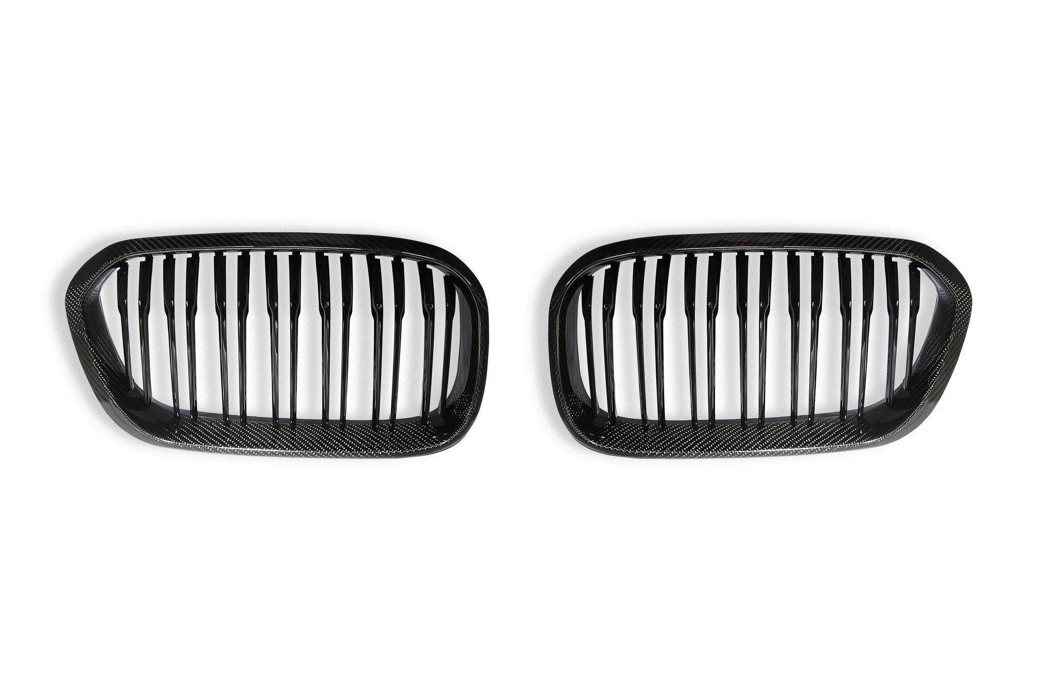 Carbon Fibre Double Slat Kidney Grilles for BMW 1 Series (2015 - 2019, LCI F20 F21) - AUTOID - Front Grille - Essentials