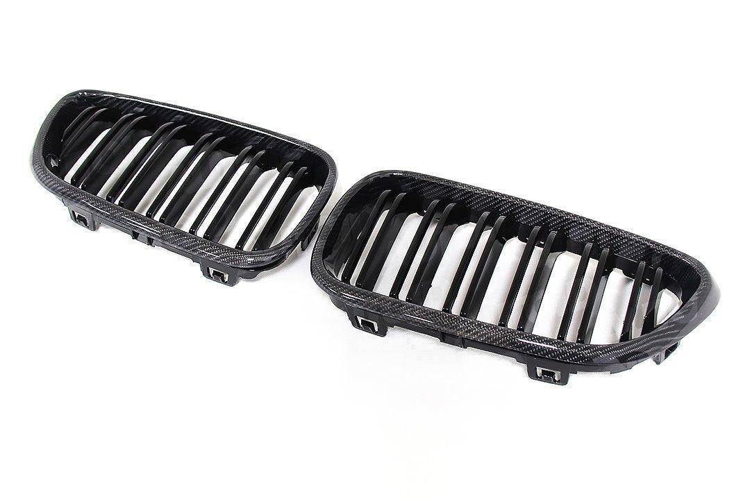 Carbon Fibre Double Slat Kidney Grilles for BMW 2 Series & M2 (2014-2020, F22 F87), Front Grille, Essentials - AUTOID | Premium Automotive Accessories