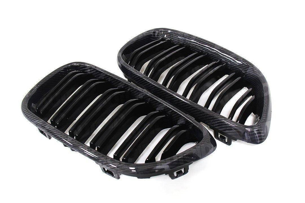 Carbon Fibre Double Slat Kidney Grilles for BMW 2 Series & M2 by FORM (2014-2020, F22 F87) - AUTOID® - Front Grille - FORM Industries