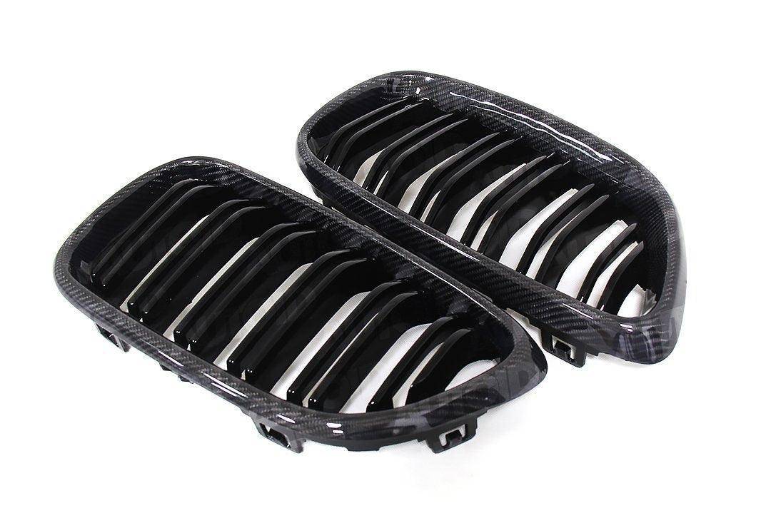 Carbon Fibre Double Slat Kidney Grilles for BMW 2 Series & M2 by FORM (2014-2020, F22 F87) - AUTOID® - Front Grille - FORM Industries