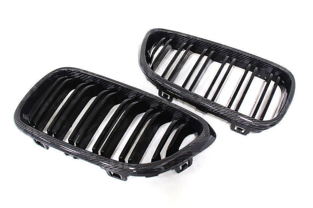 Carbon Fibre Double Slat Kidney Grilles for BMW 2 Series & M2 by FORM (2014-2020, F22 F87) - AUTOID® - Front Grille - FORM Industries
