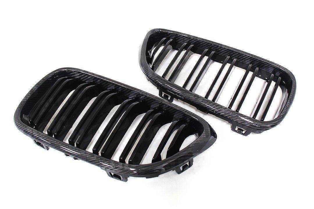 Carbon Fibre Double Slat Kidney Grilles for BMW 2 Series & M2 by FORM (2014-2020, F22 F87) - AUTOID® - Front Grille - FORM Industries