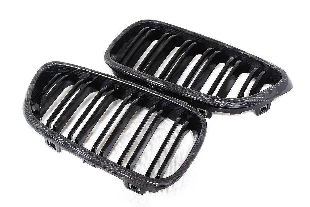 Carbon Fibre Double Slat Kidney Grilles for BMW 2 Series & M2 by FORM (2014-2020, F22 F87) - AUTOID® - Front Grille - FORM Industries