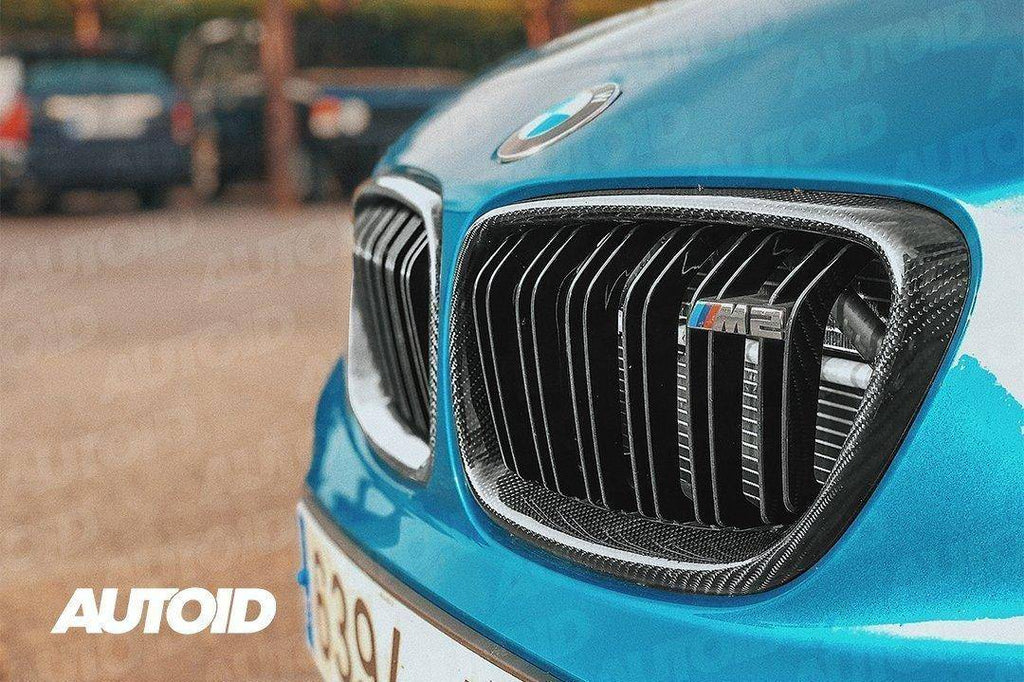 Carbon Fibre Double Slat Kidney Grilles for BMW 2 Series & M2 by FORM (2014-2020, F22 F87) - AUTOID® - Front Grille - FORM Industries