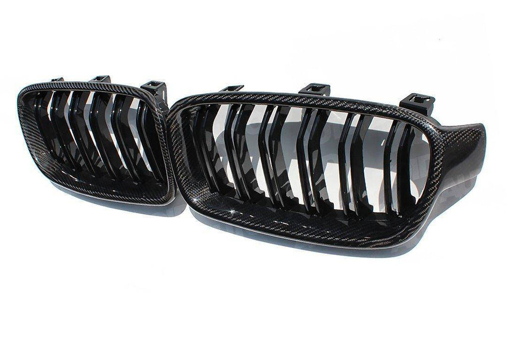 Carbon Fibre Double Slat Kidney Grilles for BMW 3 Series (2012 - 2019, F30 F31) - AUTOID - Front Grille - Essentials