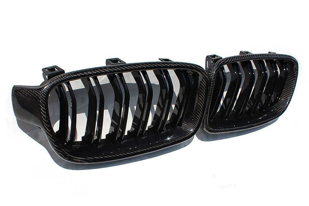 Carbon Fibre Double Slat Kidney Grilles for BMW 3 Series (2012 - 2019, F30 F31) - AUTOID - Front Grille - Essentials