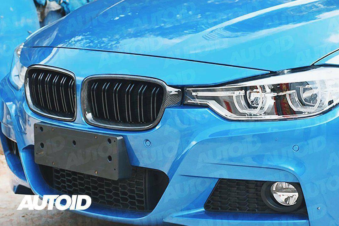 Carbon Fibre Double Slat Kidney Grilles for BMW 3 Series (2012 - 2019, F30 F31) - AUTOID - Front Grille - Essentials