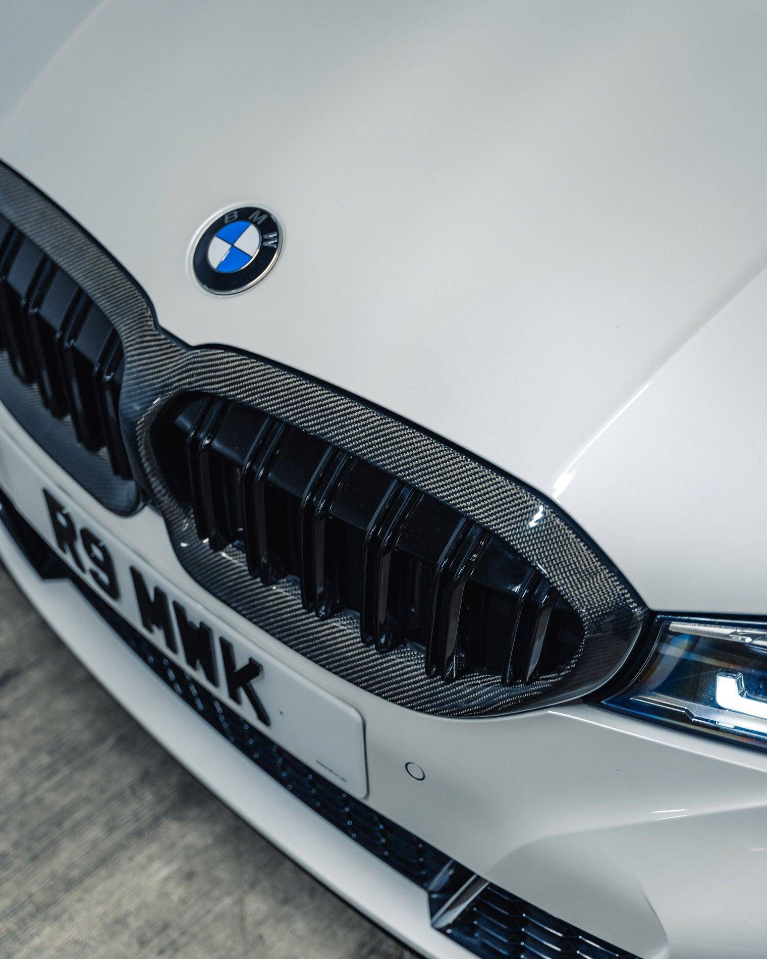 Carbon Fibre Double Slat Kidney Grilles for BMW 3 Series Pre-LCI by FORM (2019-2023, G20 G21) - AUTOID® - Front Grille - FORM Industries