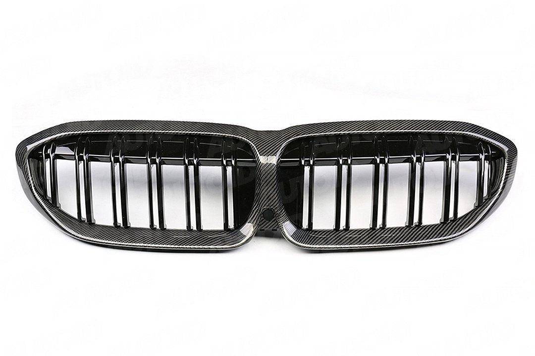 Carbon Fibre Double Slat Kidney Grilles for BMW 3 Series Pre-LCI by FORM (2019-2023, G20 G21) - AUTOID® - Front Grille - FORM Industries