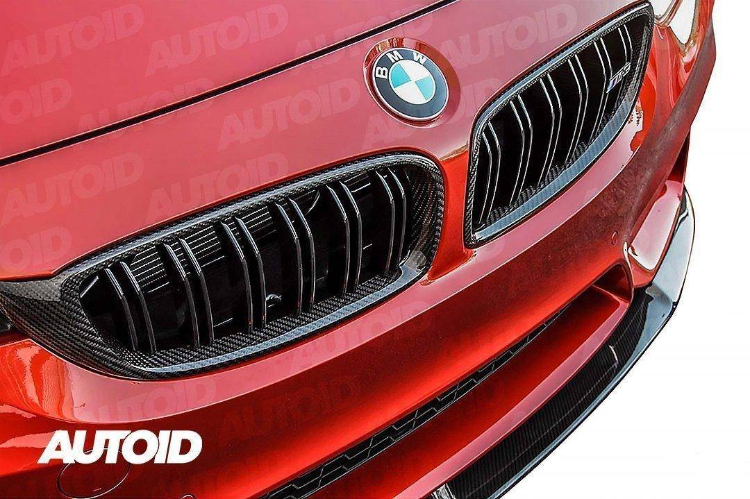 Carbon Fibre Double Slat Kidney Grilles for BMW 4 Series, M3 & M4 (2014-2020, F32 F33 F80 F82 F83), Front Grille, Essentials - AUTOID | Premium Automotive Accessories