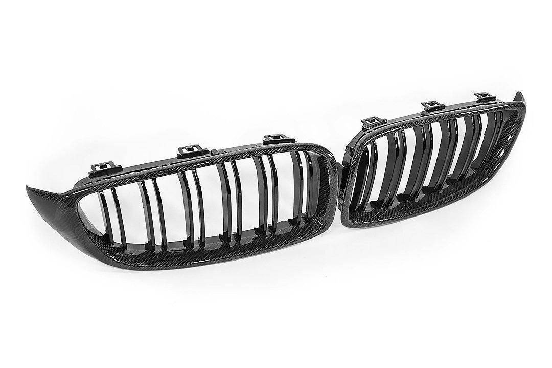 Carbon Fibre Double Slat Kidney Grilles for BMW 4 Series, M3 & M4 (2014 - 2020, F32 F33 F80 F82 F83) - AUTOID - Front Grille - Essentials