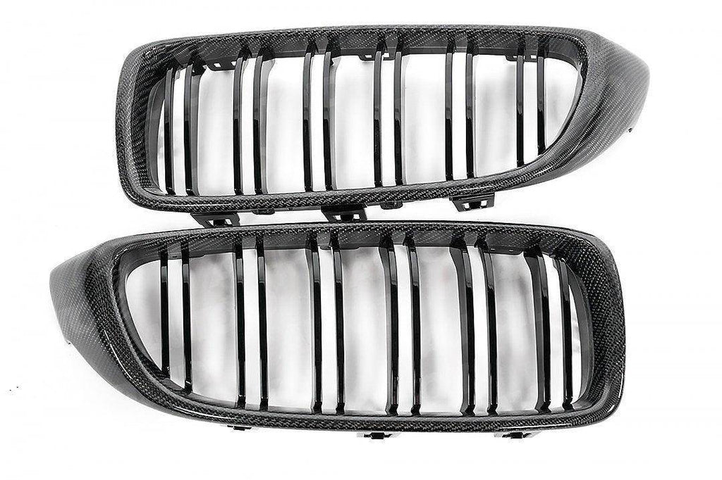 Carbon Fibre Double Slat Kidney Grilles for BMW 4 Series, M3 & M4 by FORM (2014-2020, F32 F33 F80 F82 F83) - AUTOID® - Front Grille - FORM Industries