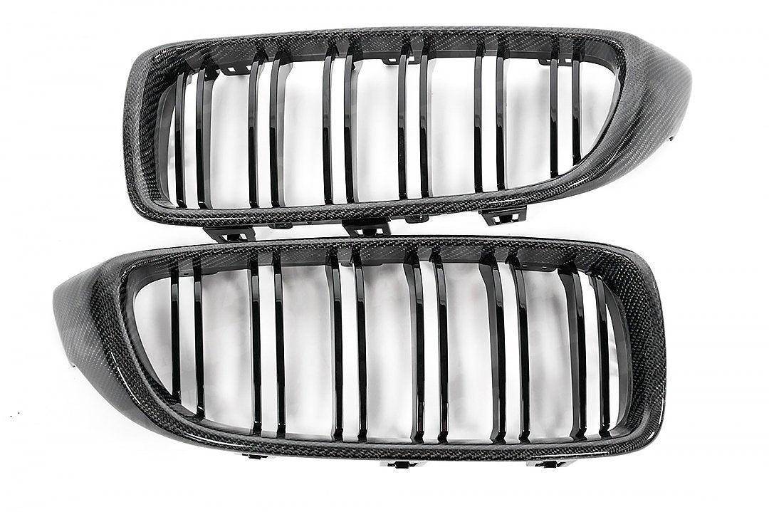 Carbon Fibre Double Slat Kidney Grilles for BMW 4 Series, M3 & M4 by FORM (2014-2020, F32 F33 F80 F82 F83) - AUTOID® - Front Grille - FORM Industries