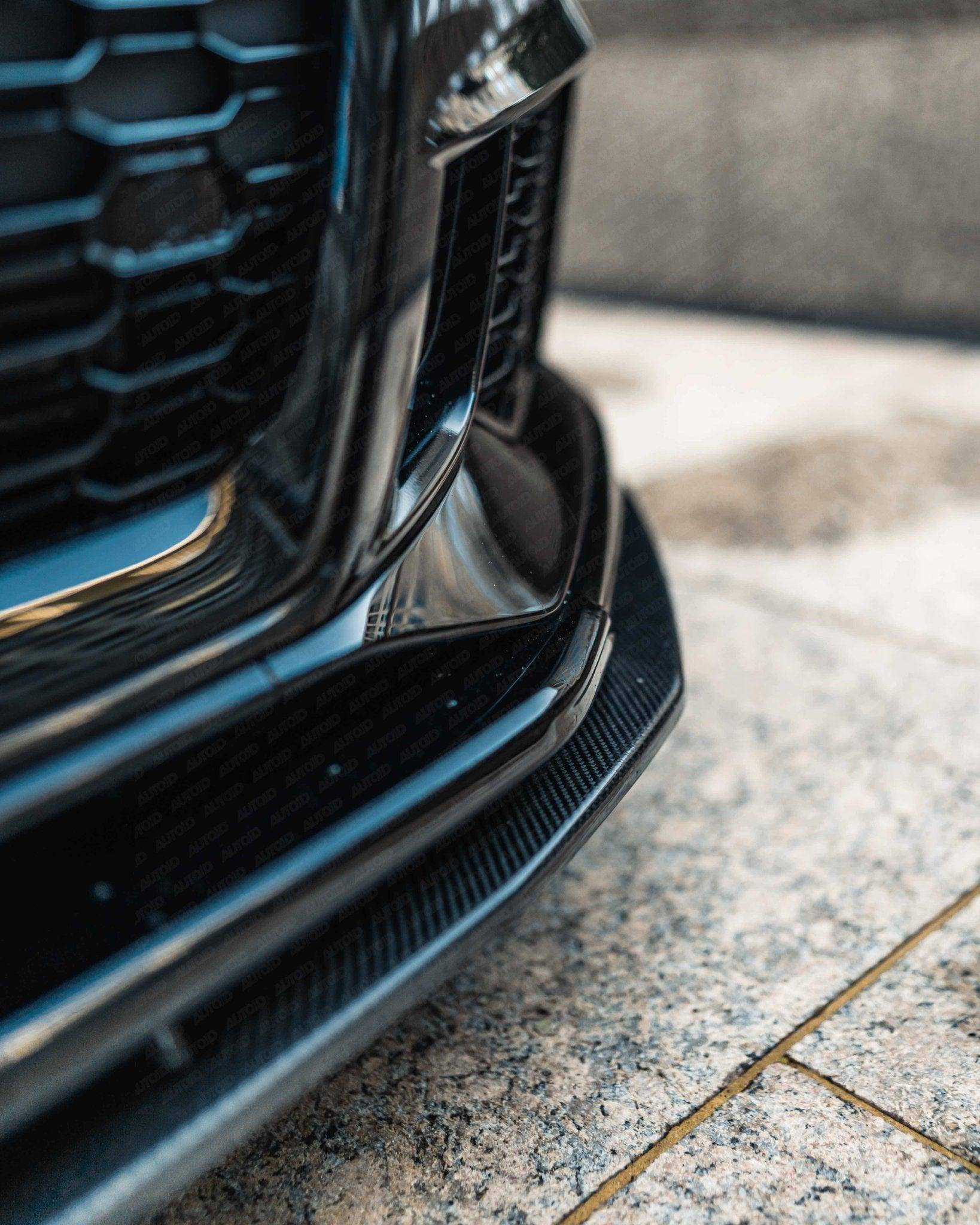 Carbon Fibre Front Splitter for Audi RS3 (2017-2020, 8V LCI), Front Lips & Splitters, Essentials - AUTOID | Premium Automotive Accessories