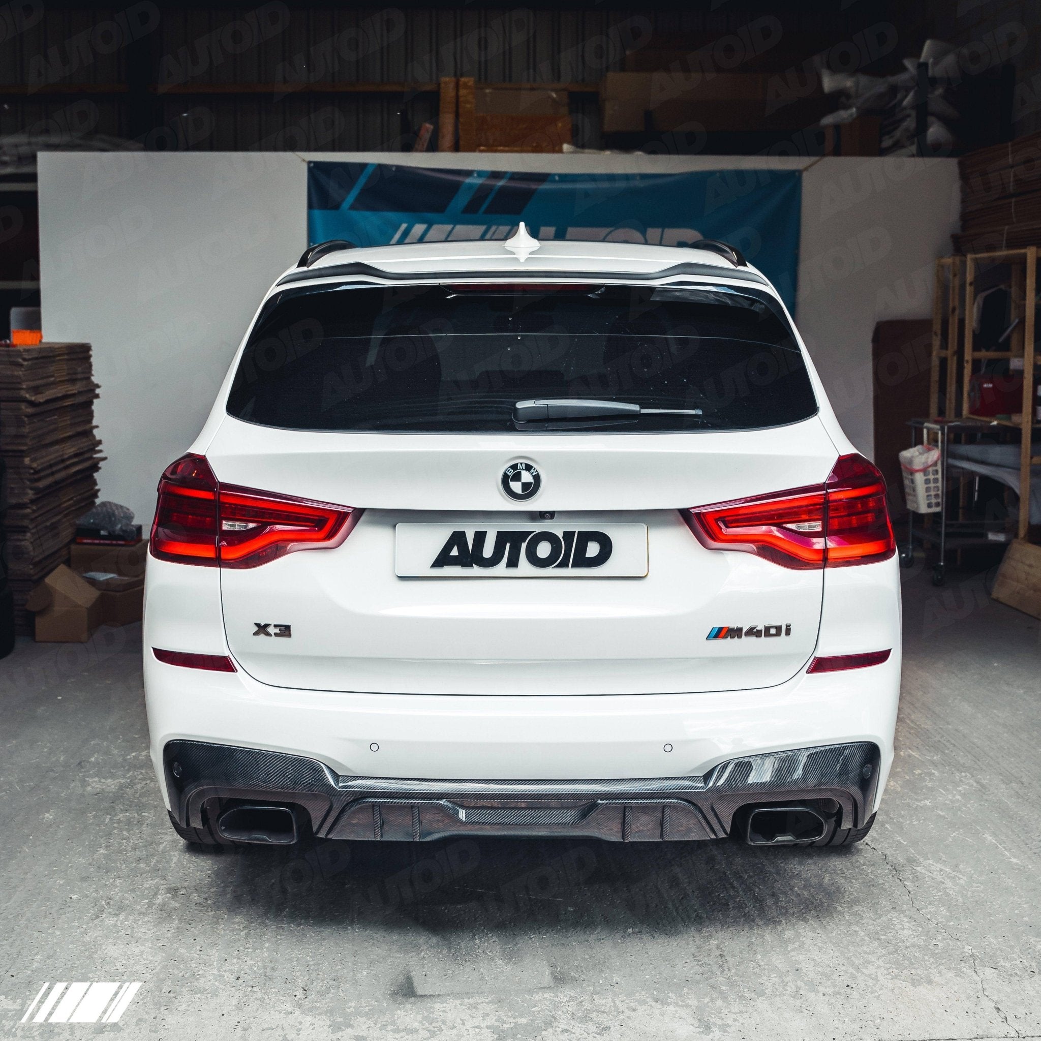 Carbon Fibre Performance Rear Diffuser for BMW X3 M40i (2018 - 2020, G01 Pre - LCI) - AUTOID - Rear Diffusers - Essentials