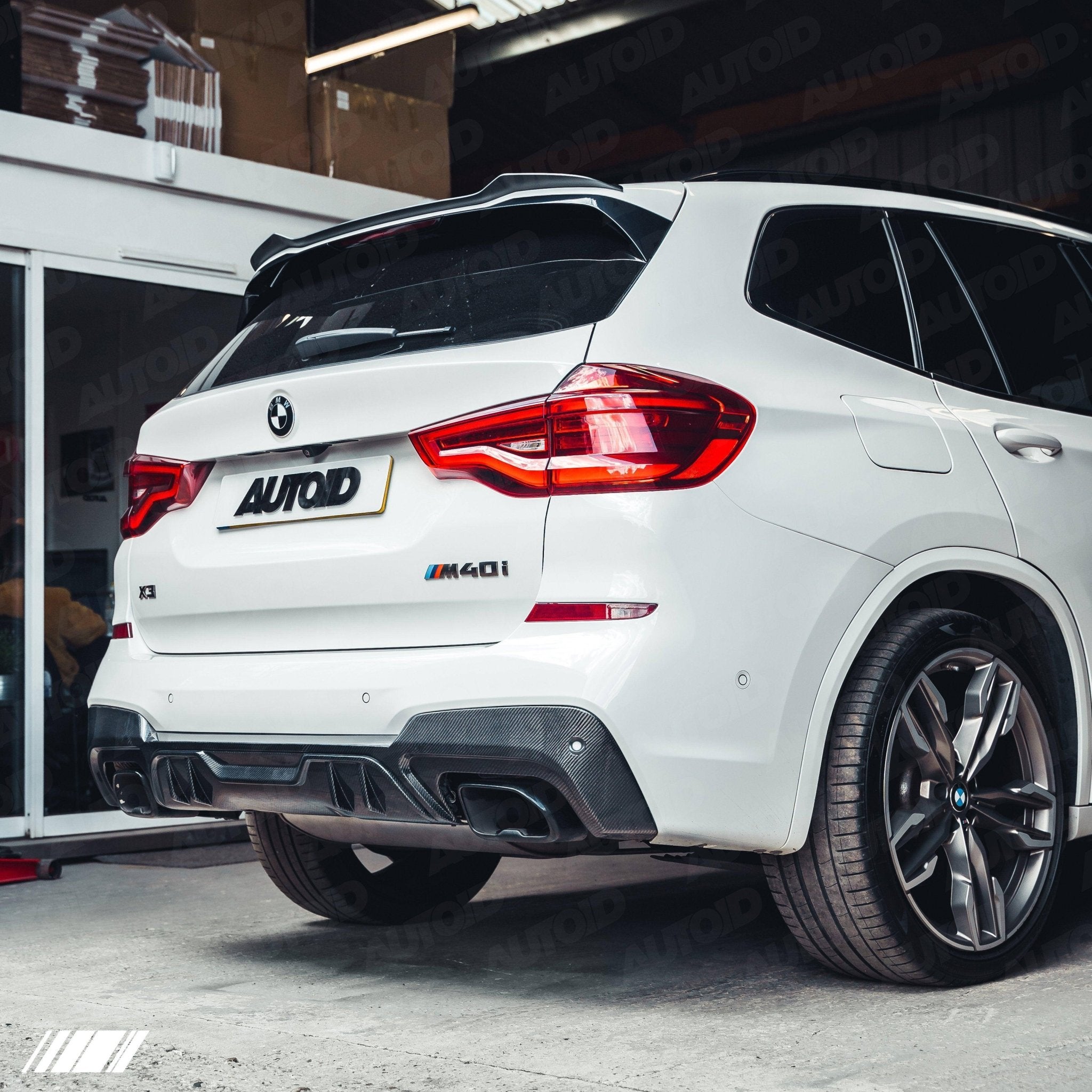 Carbon Fibre Performance Rear Diffuser for BMW X3 M40i (2018 - 2020, G01 Pre - LCI) - AUTOID - Rear Diffusers - Essentials