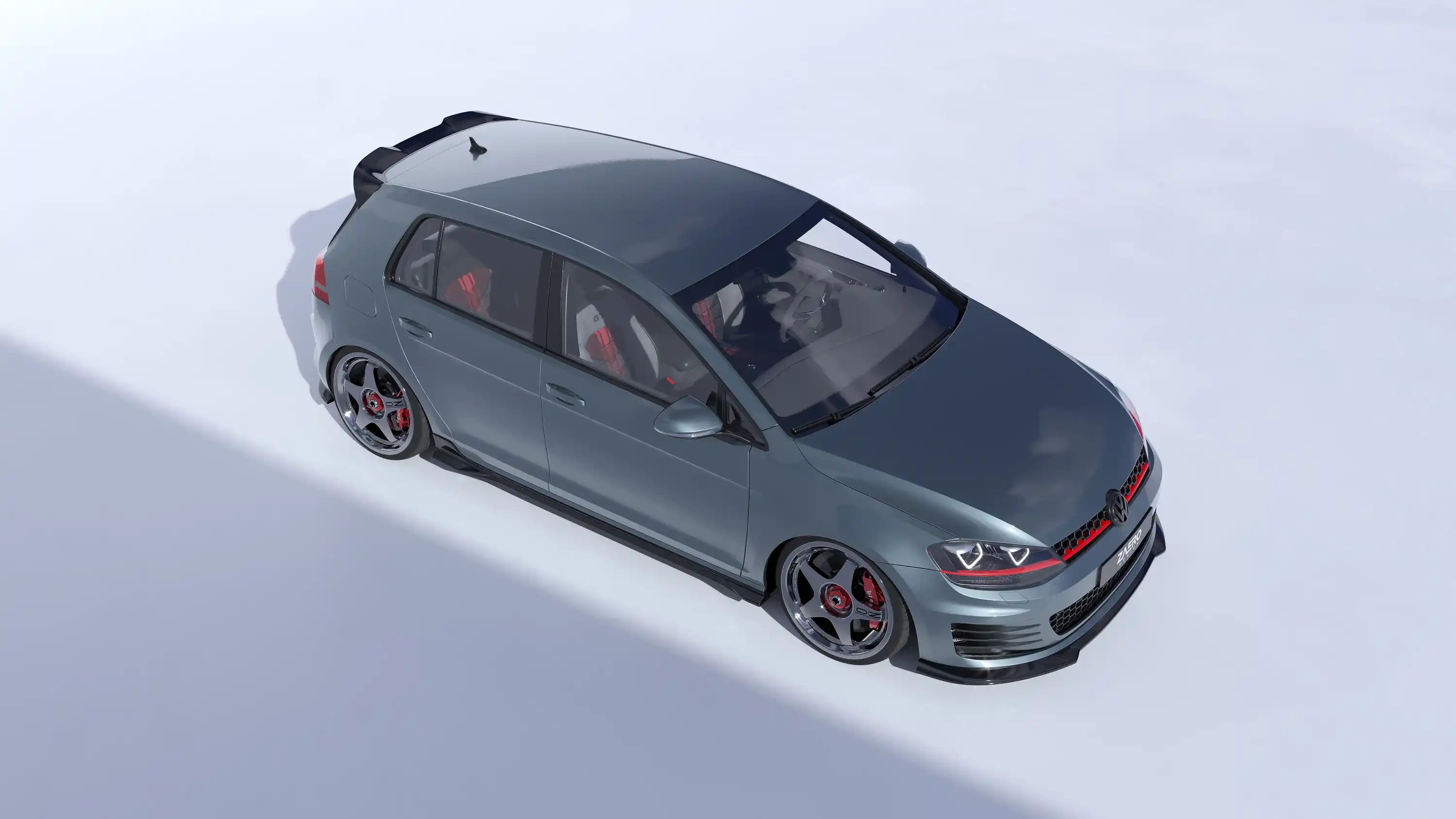 VW Golf GTI Mk7 EVO-1 Gloss Black Front Splitter by ZAERO (2013-2017), Front Lips & Splitters, Zaero Design - AUTOID | Premium Automotive Accessories