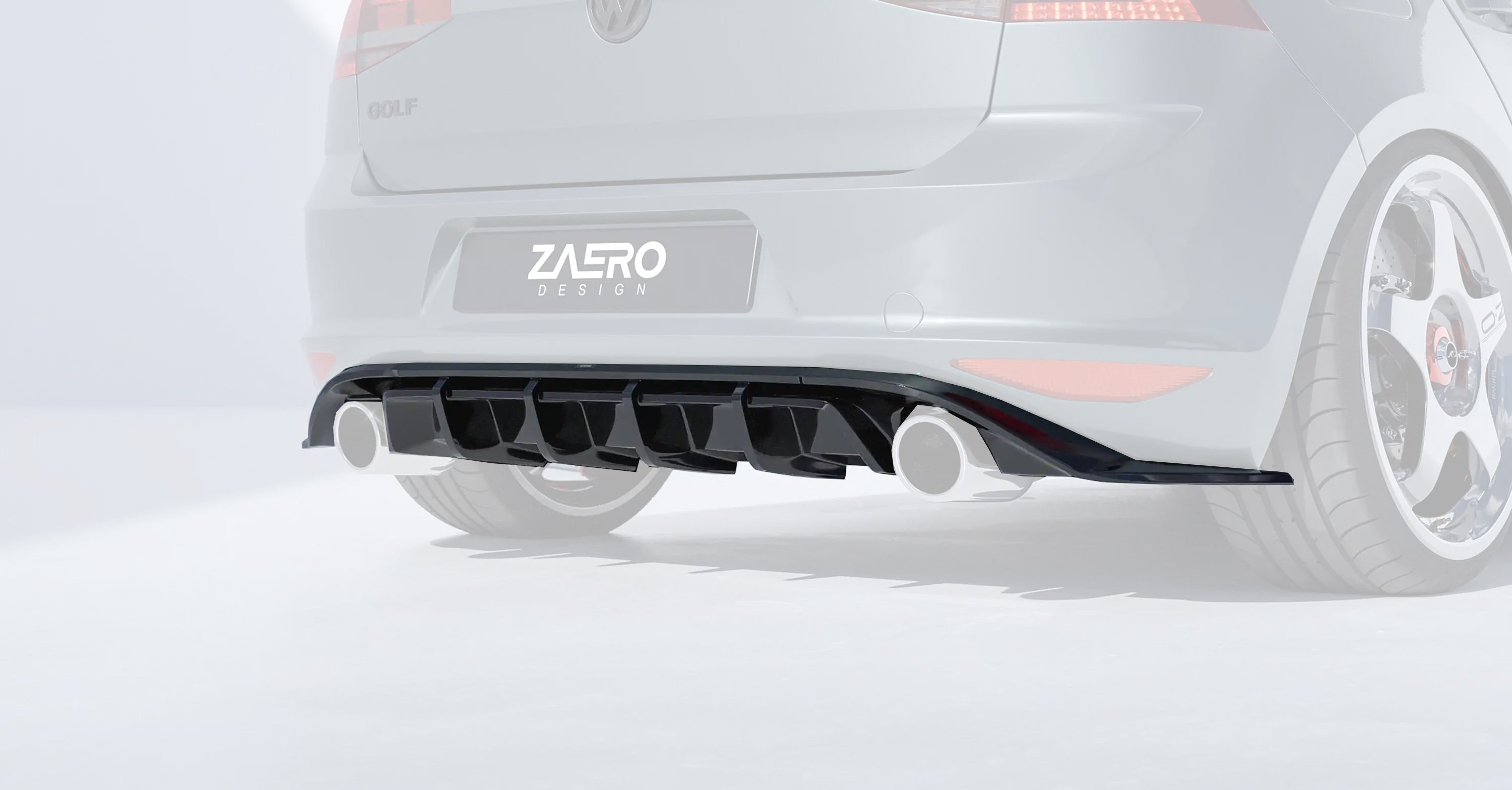 VW Golf GTI Mk7 EVO-1 Gloss Black Rear Diffuser by ZAERO (2013-2017), Rear Diffusers, Zaero Design - AUTOID | Premium Automotive Accessories