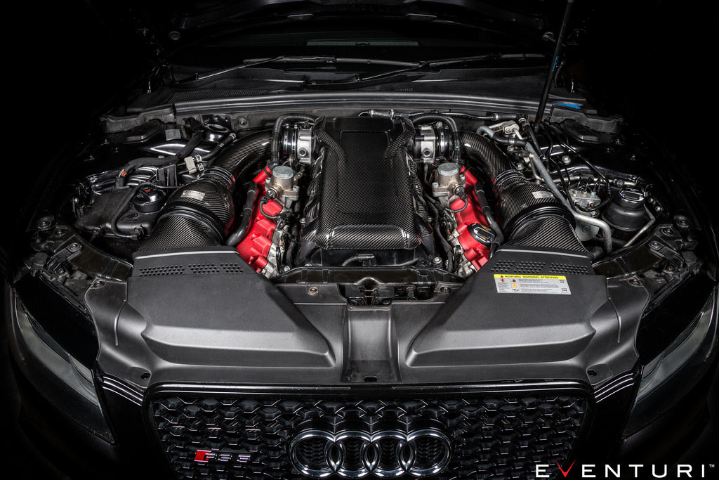 Eventuri Audi B8 RS4 & RS5 Carbon Fibre Engine Cover installed