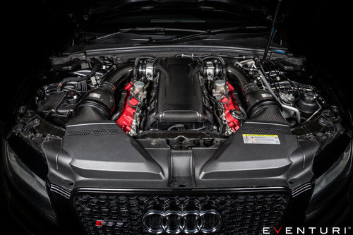 Eventuri Audi B8 RS4 & RS5 Carbon Fibre Engine Cover installed